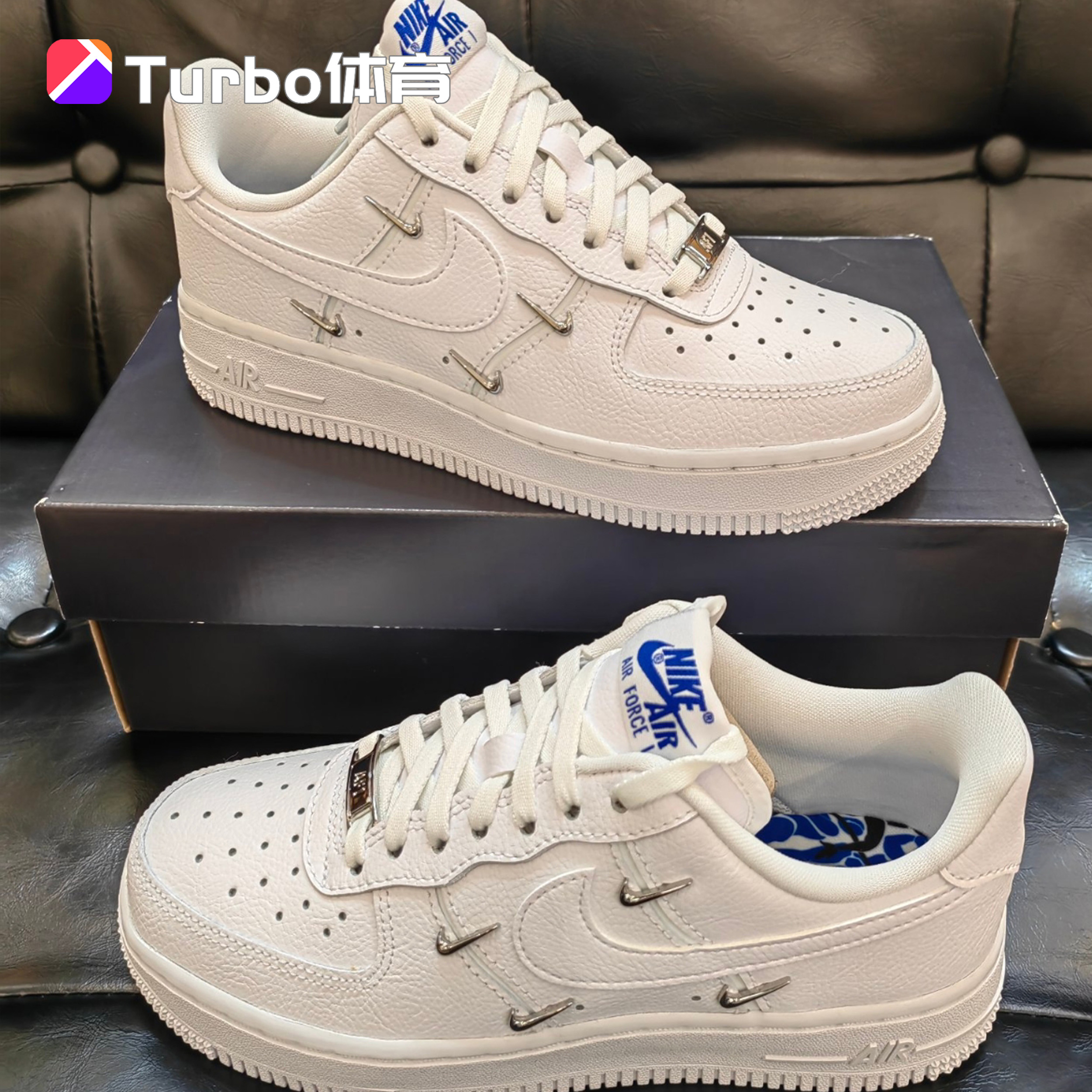 Nike Air Force 1 泫雅同款四钩白蓝空军一号休闲板鞋 CT1990-100 - 图2