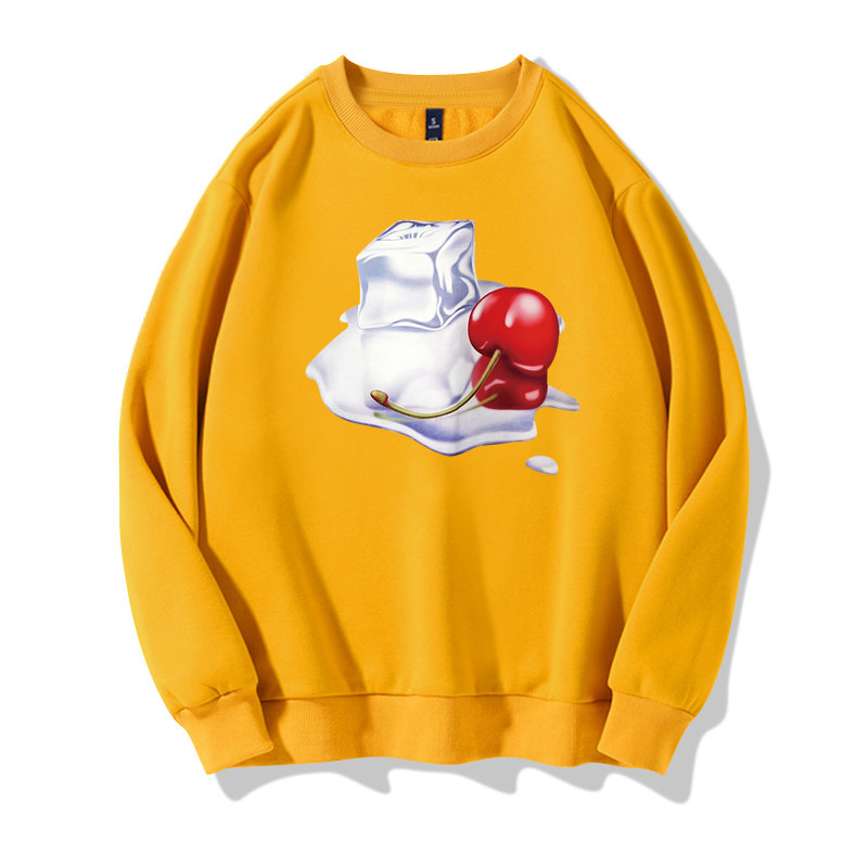 大樱桃印花oversize宽松韩版bf卫衣 靓锦服饰卫衣/绒衫