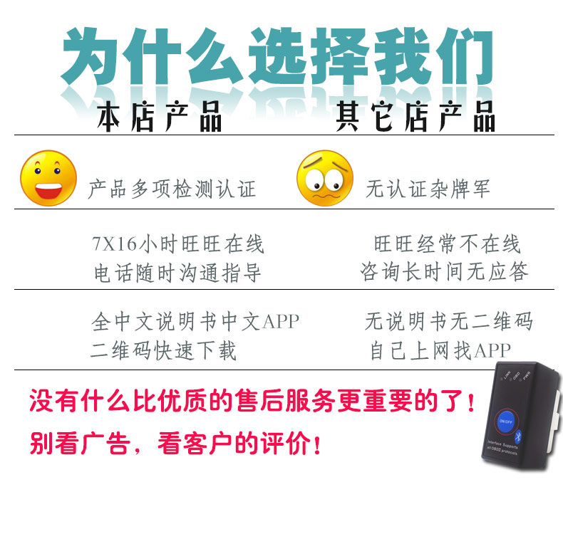obd行车电脑诊断仪手机蓝牙MINI迷你ELM327 OBD2汽车检测故障码-图0
