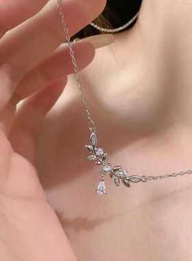 其他女银月桂麦穗项链