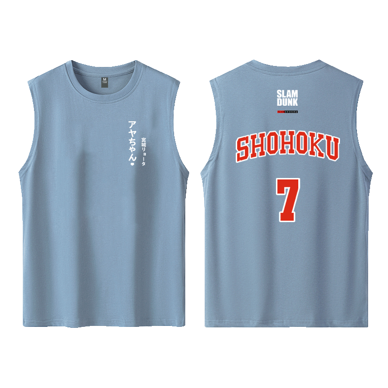 灌篮高手湘北五虎可定制纯棉男t恤 沃纶物语服饰T恤