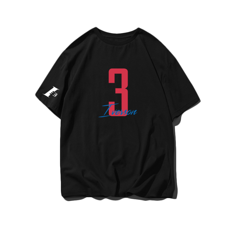 答案艾弗森crossover之王纯棉短袖T恤篮球运动艾佛森宽松半袖t恤 - 图0