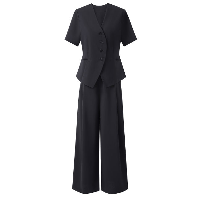 Summer ບາງຂະຫນາດໃຫຍ່ slim suit ຊຸດ pants ຂາກວ້າງ