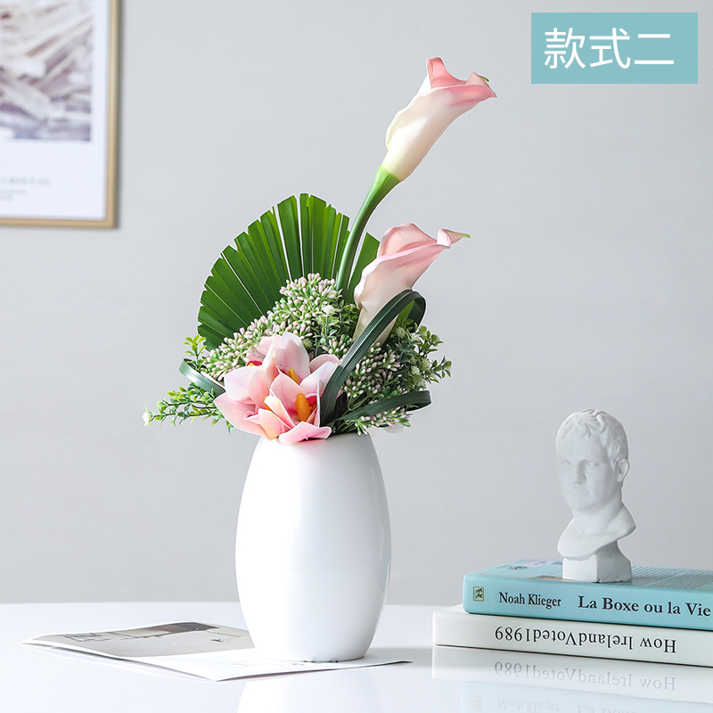 仿真花马蹄莲套装花艺装饰花绢花软装样板房摆件客厅餐桌插花卉