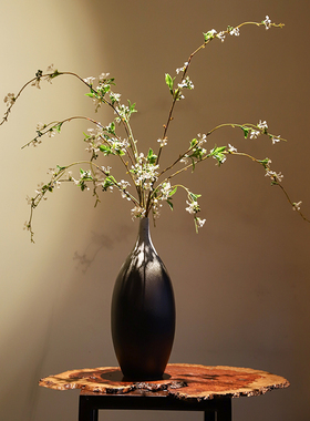 仿真绿植雪柳枝芒萁叶蕨类小枝春叶芽绿色竹子禅意插花辅料插花