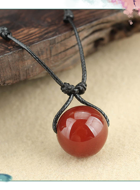 国风小清新红色玛瑙珠子简约项链百搭长款毛衣链棉麻配饰夏季新款