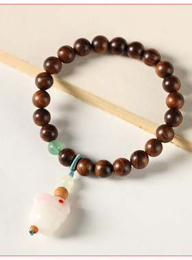 国风治愈系木质小兔流苏单圈手串