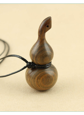 国风新款檀木雕刻小葫芦毛衣链