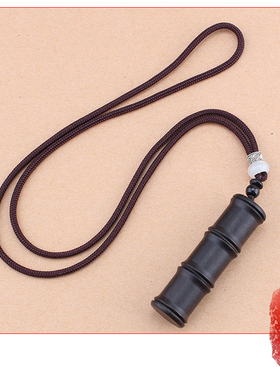 风小清新竹节中空信筒棉麻项链