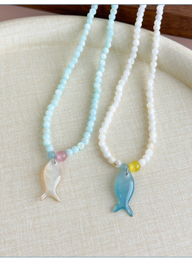 小众设计清甜海洋风小鱼吊坠项链