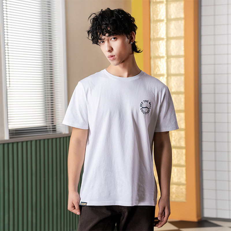 Vans范斯官方 男女情侣白色短袖T恤春季舒适透气清新学院小Logo,淘宝优惠券,粉丝福利购,淘宝优惠卷