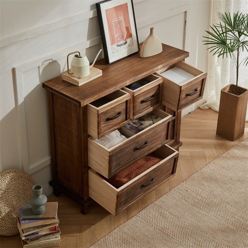 美式实木客厅柜储物柜复古斗柜餐边柜简约床头柜免安装玄关收纳柜,淘宝优惠券,粉丝福利购,淘宝优惠卷