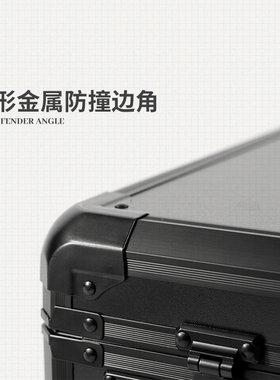 纹身工具箱 带安全加密锁 大号手提式 铝合金黑色款 杰艺纹身器材
