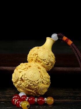 黄杨木雕刻葫芦汽车挂车内饰