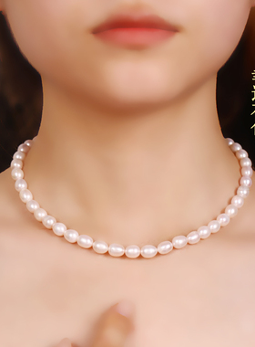 正品天然淡水珍珠项链女款转运珠简约轻奢送母亲女友闺蜜礼物饰品