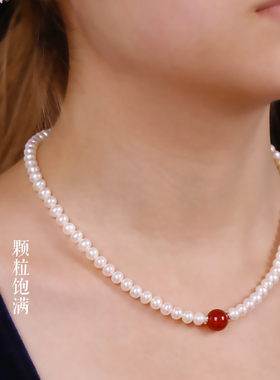 天然淡水珍珠项链女轻奢锁骨链