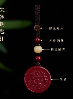 朱砂朱雀吊坠离为火卦象