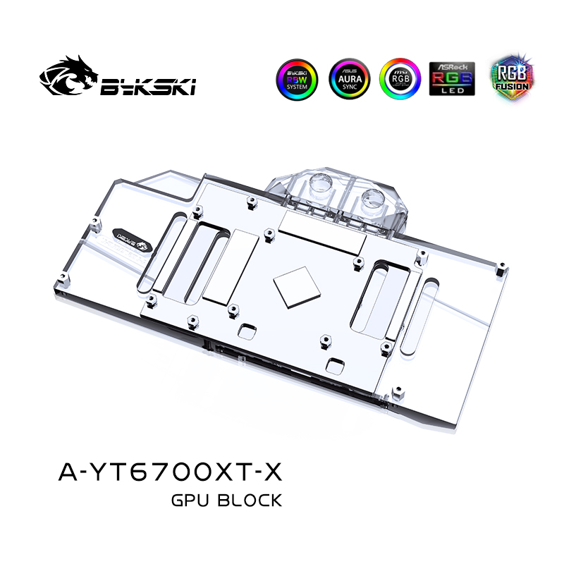 Bykski A-YT6700XT-X 显卡水冷头 盈通Yeston RX6700XT 六道兵甲 - 图2