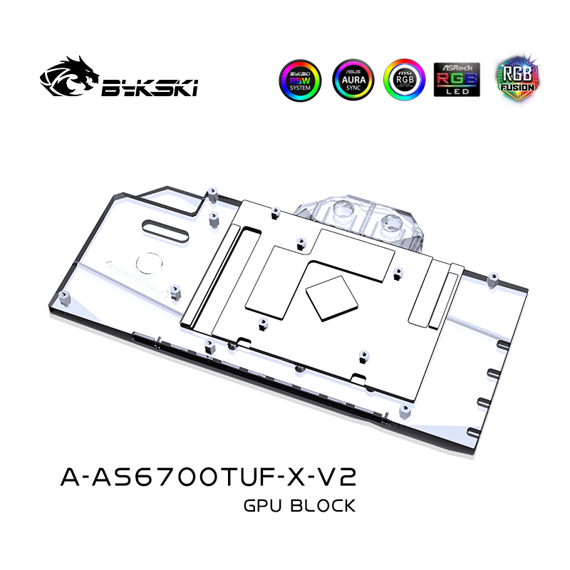 Bykski A-AS6700TUF-X-V2 显卡水冷头 华硕 ROG RX 6750 XT O12G - 图0