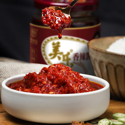 美乐香辣酱350g*2瓶四川自贡富顺炒菜辣椒酱火锅底料调料酱 - 图2