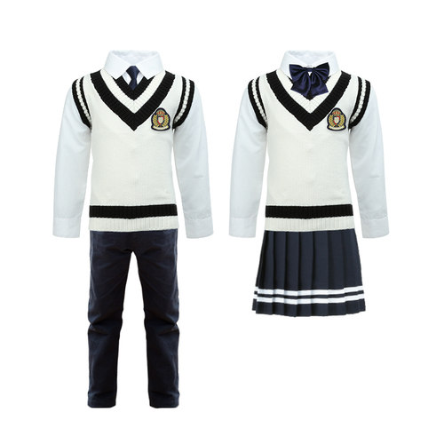 幼儿园园服春秋季英伦学院风校服男女童装毛衣老师套装小学生班服 - 图3