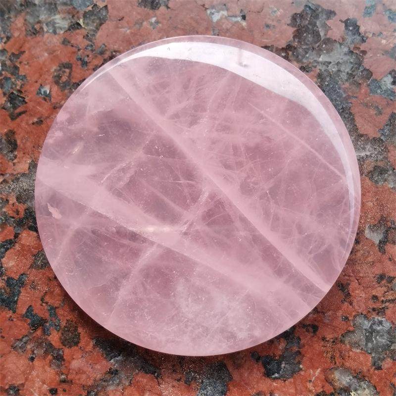 50MM天然原石嫁接睫毛粉晶原石圆片切割打磨爱心贴片摆件饰品装饰,淘宝优惠券,粉丝福利购,淘宝优惠卷