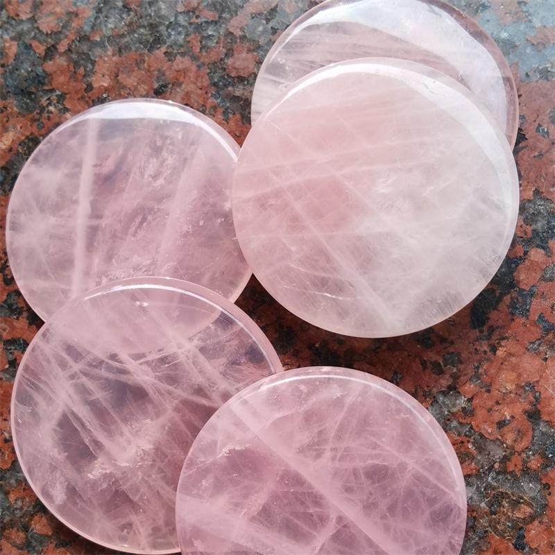 50MM天然原石嫁接睫毛粉晶原石圆片切割打磨爱心贴片摆件饰品装饰,淘宝优惠券,粉丝福利购,淘宝优惠卷