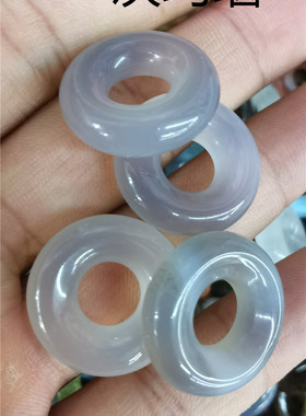 天然粉晶玛瑙虎眼花蛋白松石20mm圆圈圆环宝石套环 饰品diy配件