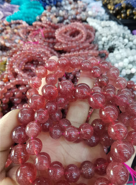 鸽血红单圈珠子招桃花半宝石手串