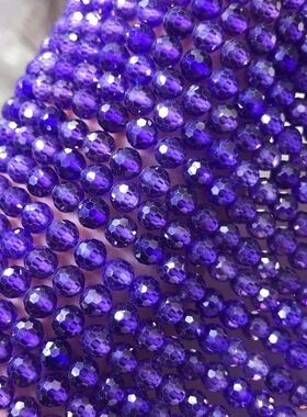 彩色锆石切角圆珠手工DIY