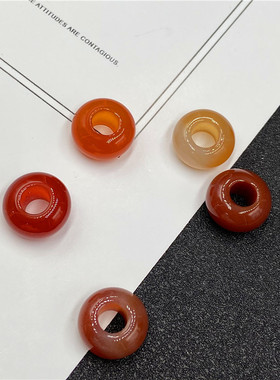 大孔珠水晶玛瑙算盘珠7*14*5mm散珠隔珠diy发簪手串吊坠饰品配件