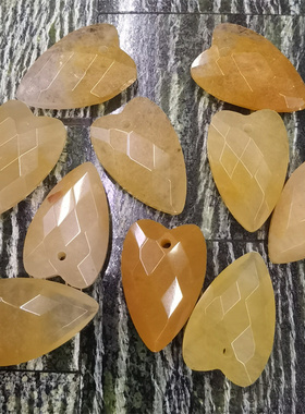 12*20MM天然水晶爱心吊坠粉晶