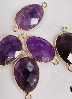 水晶拉长石水滴形双吊连接器配件