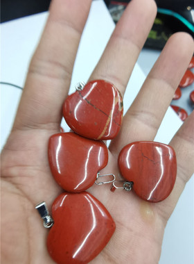 天然石心形韩国蜡线吊坠项链