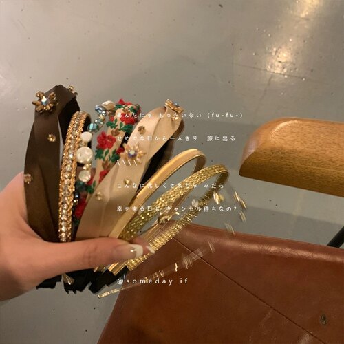Chris 富家复古小众发箍女秋冬百搭外出显脸小头箍减龄发饰品头饰 - 图0