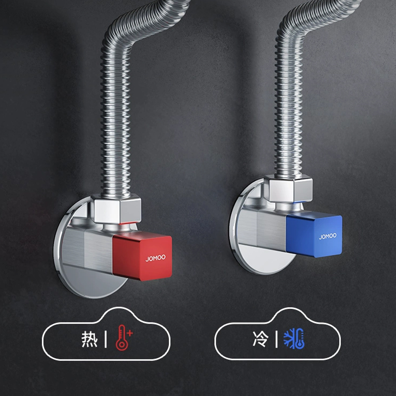 九牧卫浴角阀方形三角阀冷热水精铜分水器马桶止水阀三通角阀防爆 - 图1