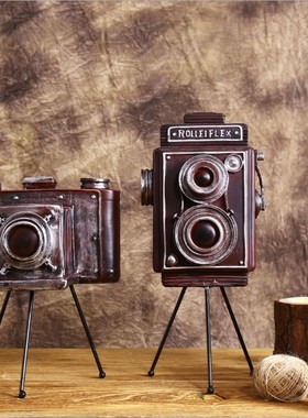 欧式风铁艺三脚架餐厅橱窗照相机