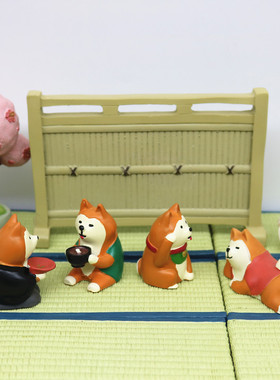 忠诚创意树脂柴犬公仔摆件