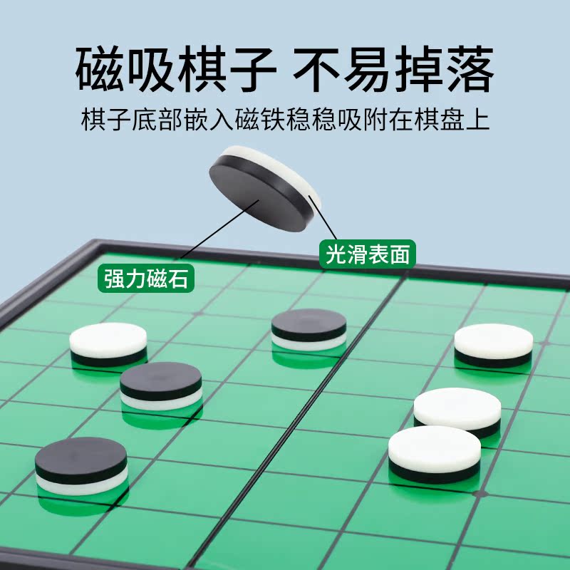 磁力翻转黑白棋儿童益智玩具双人对战桌游趣味反转奥赛罗棋子游戏-图0