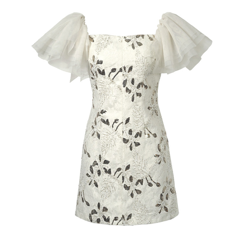 紫嫣红藤一字肩a字连衣裙2026新款女小个子森系飞飞袖小香风短裙,淘宝优惠券,粉丝福利购,淘宝优惠卷