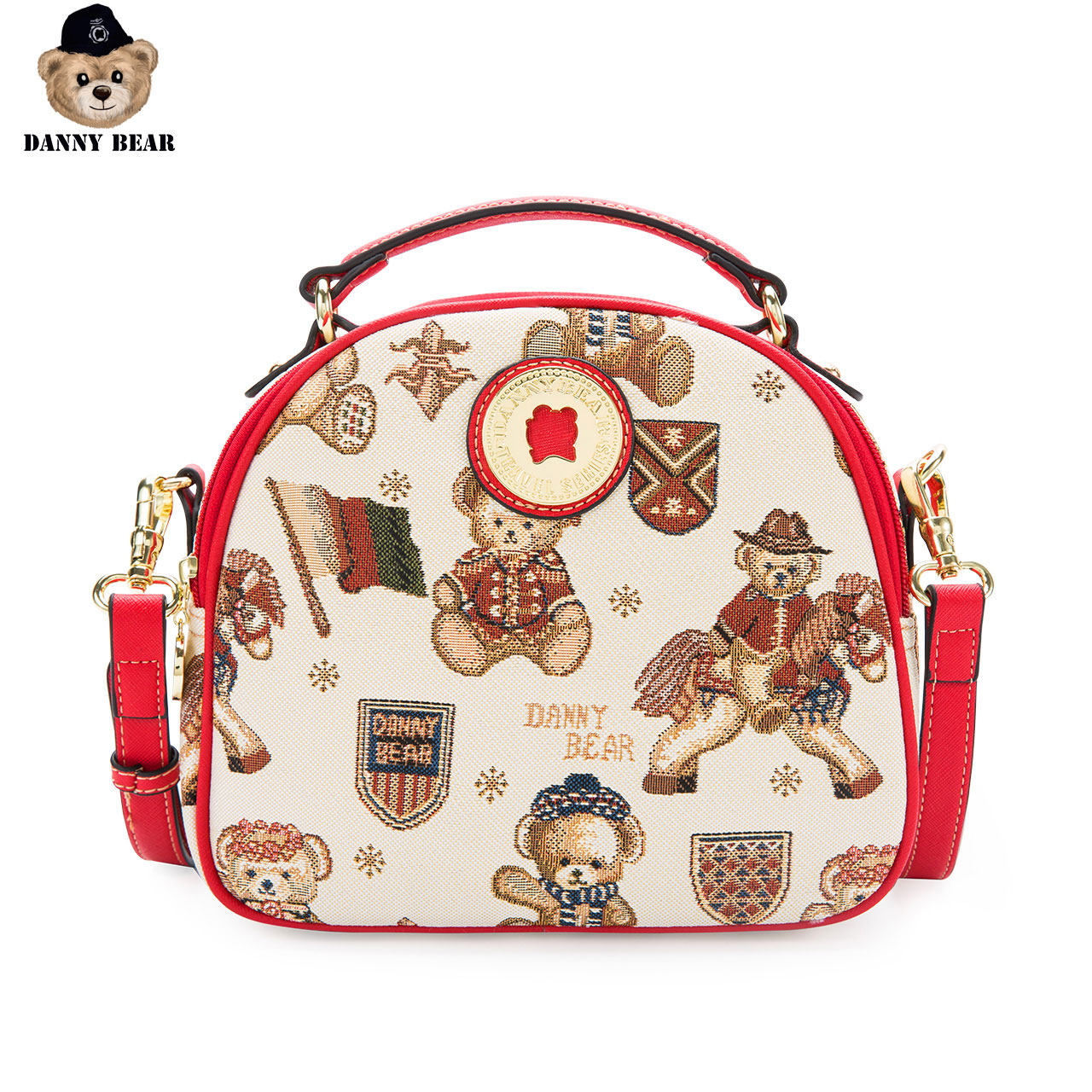 丹尼熊新品手提化妆包2020布斜挎包 丹尼熊箱包女士包袋