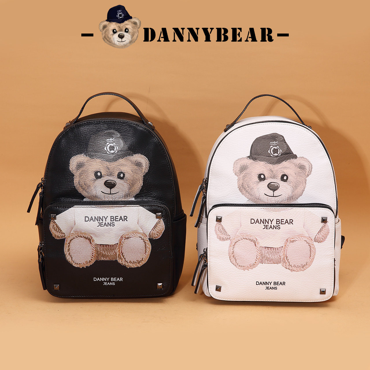 丹尼熊可爱休闲简约男女印花双肩包 丹尼熊箱包双肩背包