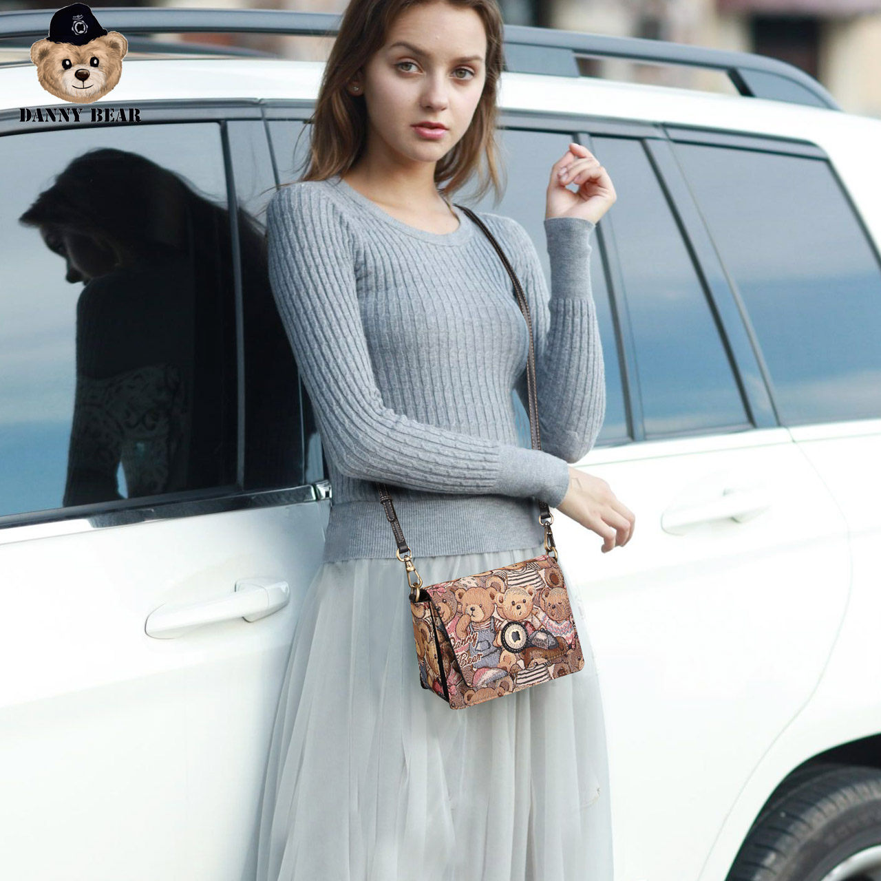 丹尼熊新款单肩2020日韩小熊斜挎包 丹尼熊箱包女士包袋