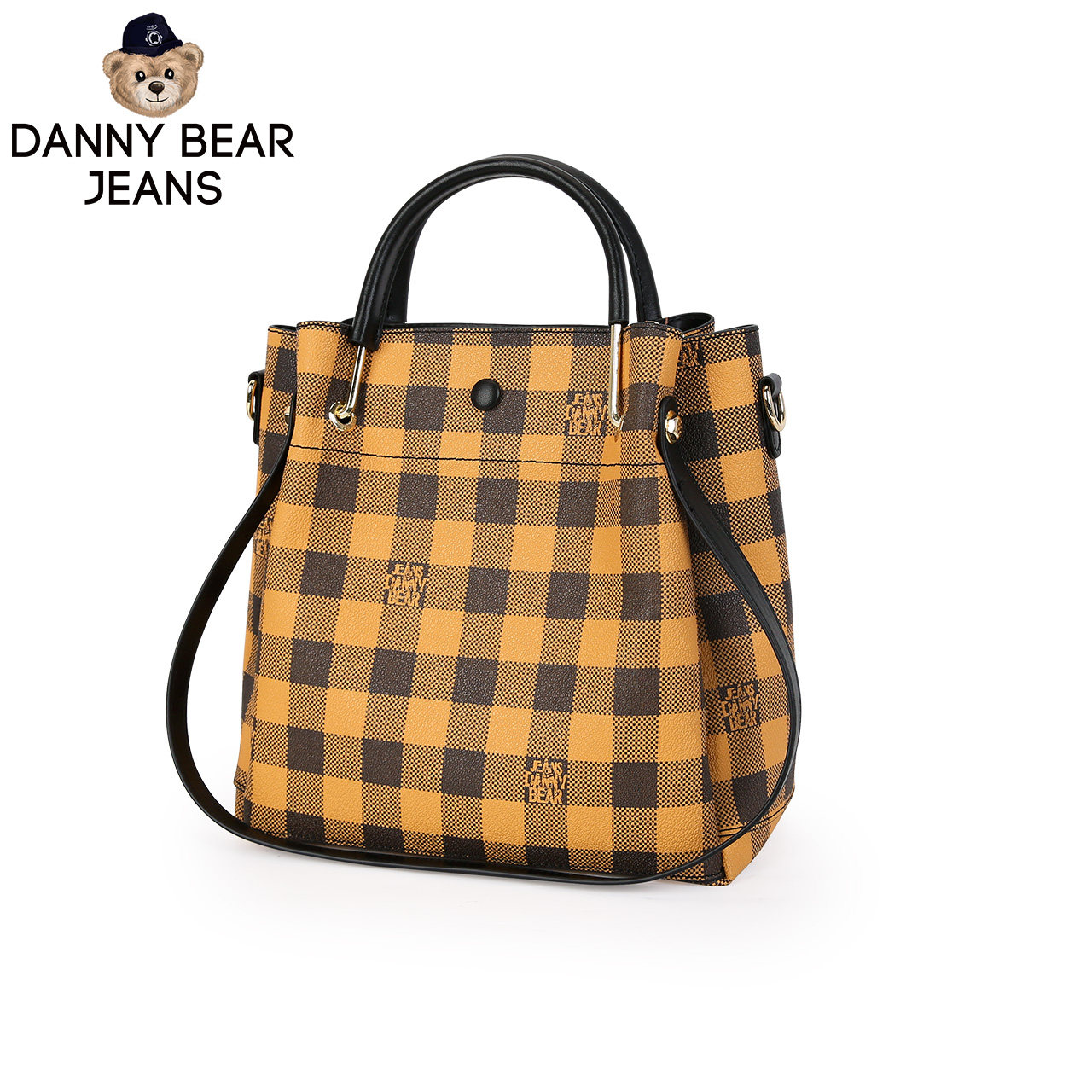 丹尼熊新品手提复古潮流格子斜挎包 丹尼熊箱包女士包袋