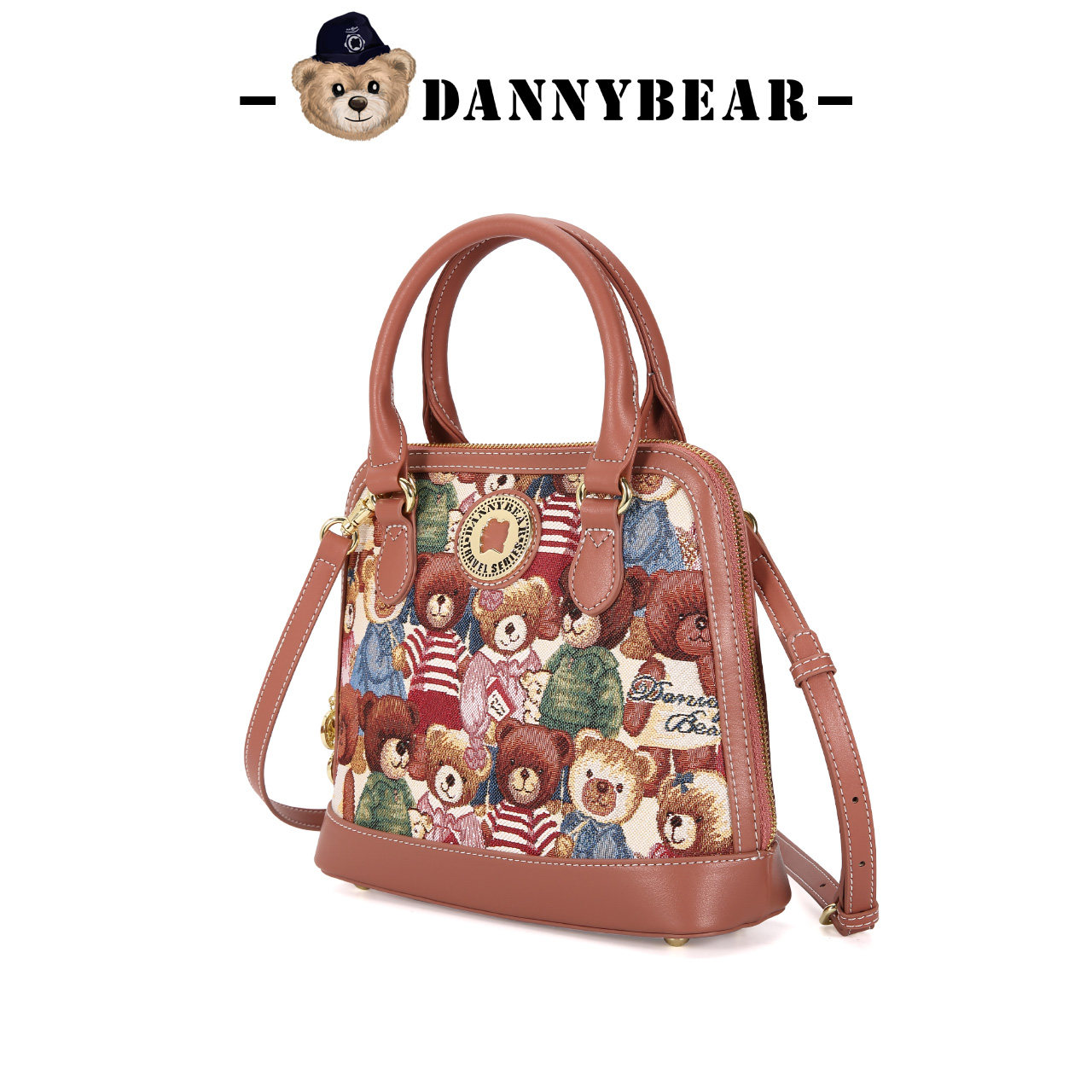 丹尼熊2022新品女手提复古贝壳包 丹尼熊箱包女士包袋