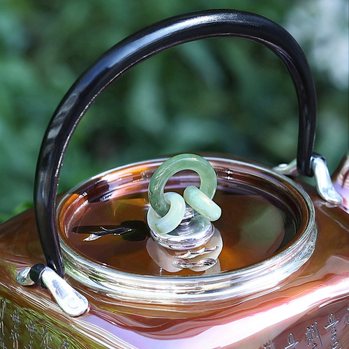 纯银999烧水壶银茶壶纯手工一张打铜包银壶家用煮茶壶功夫茶 尘寰 - 图2