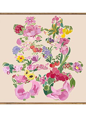 喜鹊繁花数字油画新婚礼物画画