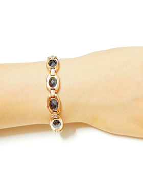 台湾防辐射黑宝石彩金磁力手链