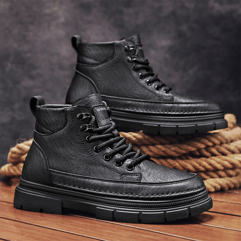 马丁靴男款冬季防水防滑耐磨劳保鞋男士百搭休闲机车高帮工装皮靴,淘宝优惠券,粉丝福利购,淘宝优惠卷