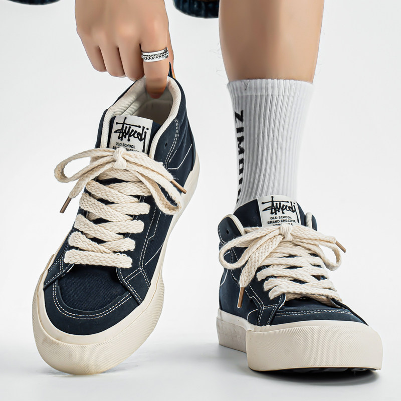 高帮男鞋2025新款潮流百搭休闲中帮板鞋青少年厚底内增高运动潮鞋,淘宝优惠券,粉丝福利购,淘宝优惠卷